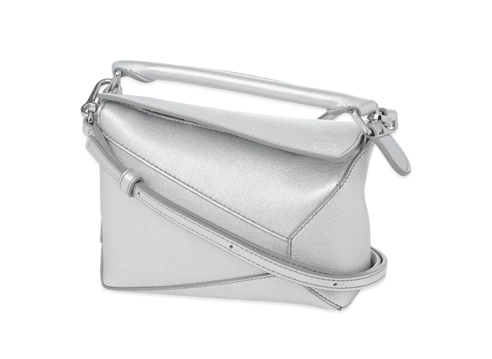 LOEWE Puzzle Edge Mini Bag "Silver"