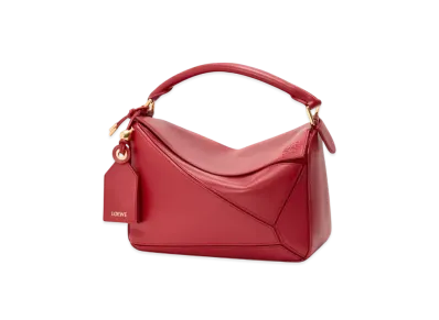 LOEWE Small Featherlight Puzzle Bag in Nappa Lambskin "Burnt Red"