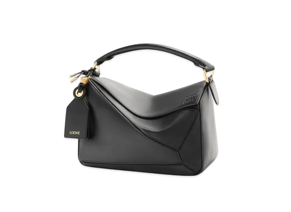 LOEWE Small Featherlight Puzzle Bag in Nappa Lambskin "Black"