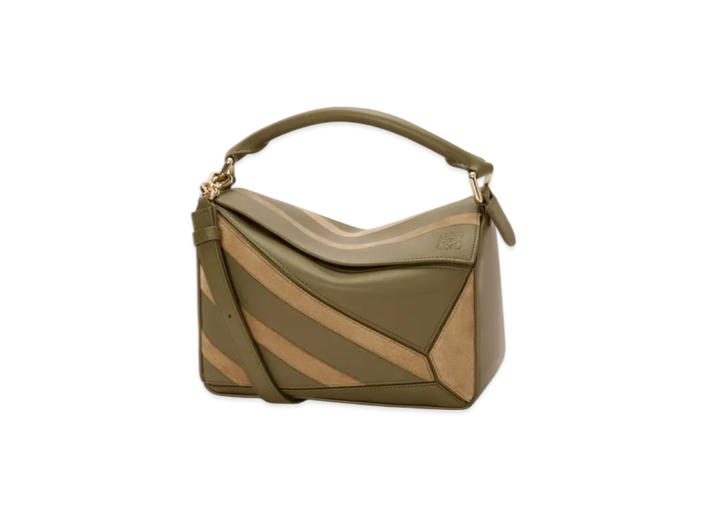 LOEWE Puzzle Bag Small "Olive/Gold"