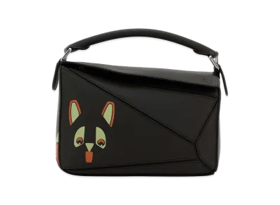 LOEWE Women's Leather Small Puzzle Handbag "Dark Brown"