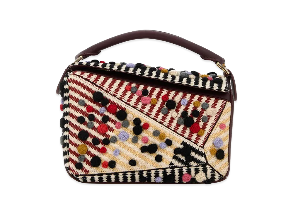 LOEWE Women's Fabric Small Puzzle X Josef And Anni Albers Handbag "Multicolor"