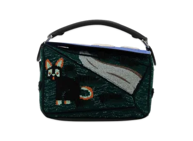 LOEWE Women's Embroidered Fabric Small Puzzle Handbag "Printed"