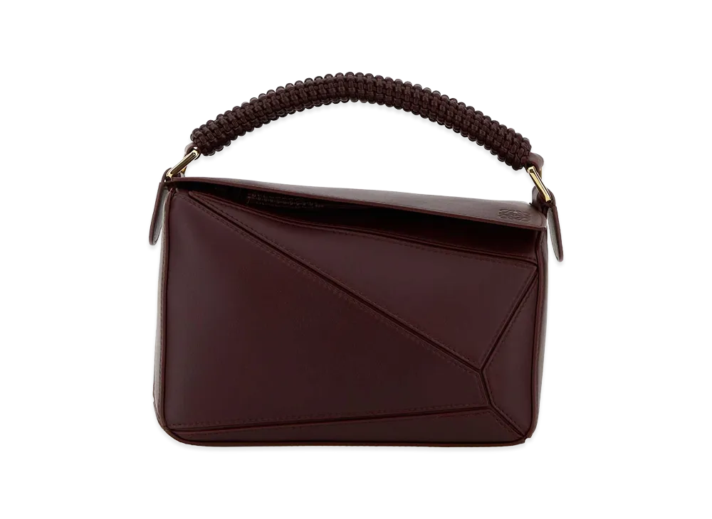 LOEWE Women's Leather Small Puzzle Handbag "Aubergine"