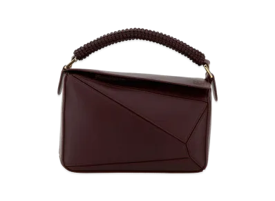 LOEWE Women's Leather Small Puzzle Handbag "Aubergine"