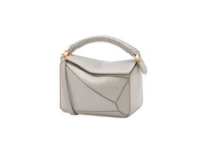 LOEWE Mini Puzzle Bag in Smooth Calfskin "Shell Grey"