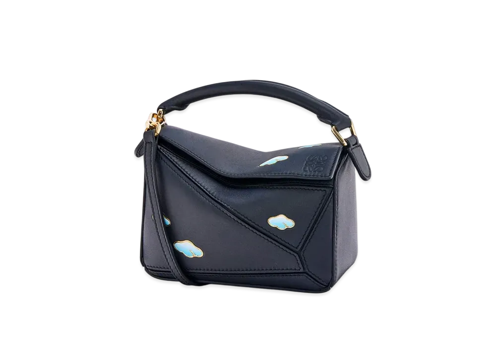LOEWE Mini Puzzle Bag in Nappa Calfskin "Dark Ink"