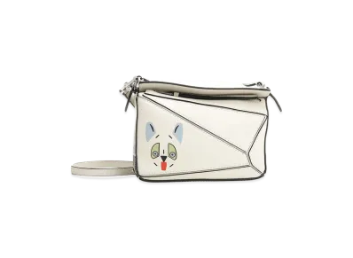 LOEWE Women's Mini "Puzzle Futurist Cat" Bag "White"