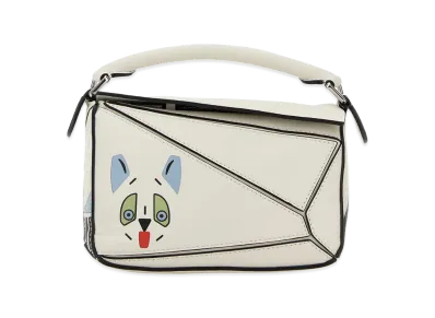 LOEWE Women's Leather Mini Puzzle Handbag "Chalk"