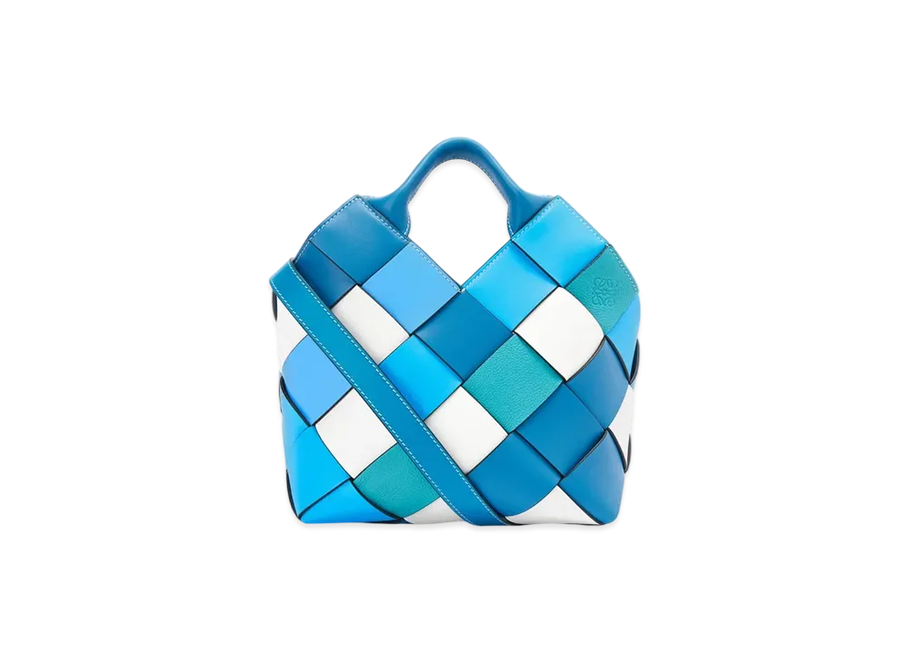 LOEWE Woven Basket Bag Small "Blue/Blue"