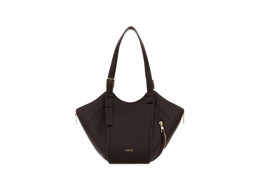LOEWE Women's Leather Hammock Flip Handbag "Chocolate"
