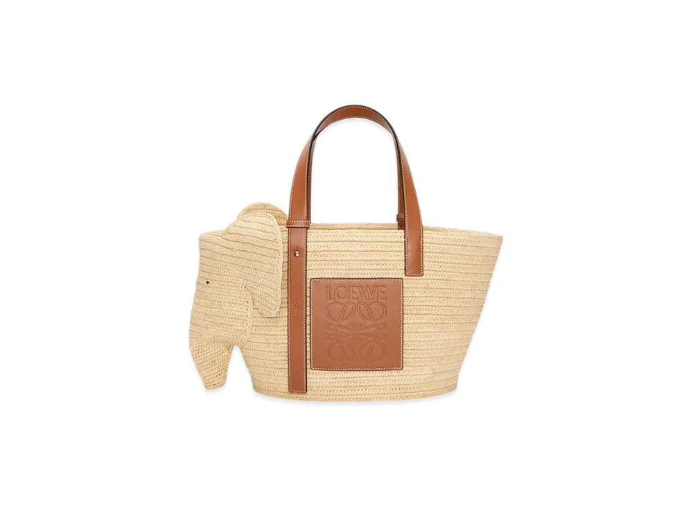 LOEWE Elephant Basket Bag "Natural/Tan"