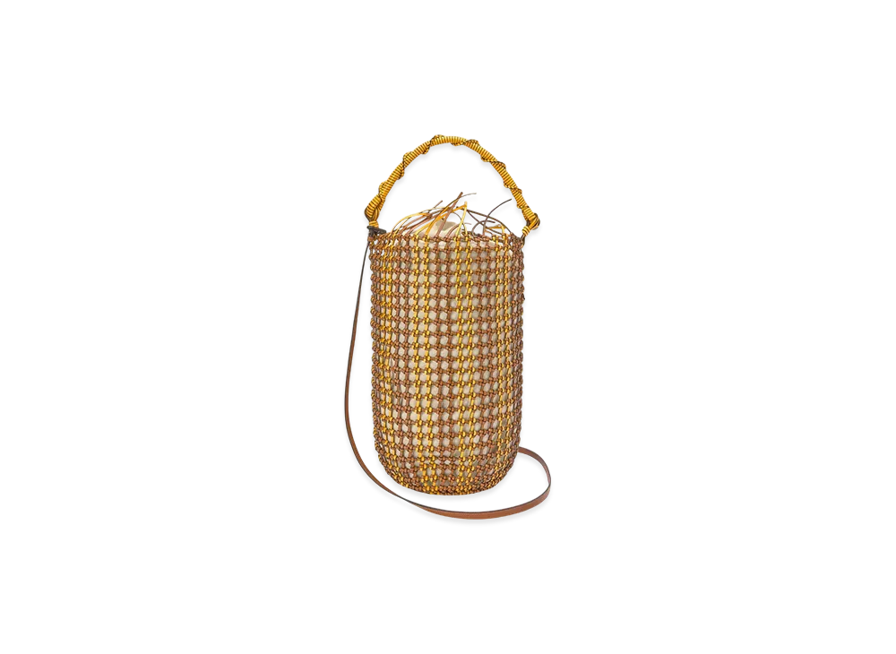 LOEWE Bucket Mesh Bag "Tan/Yellow"