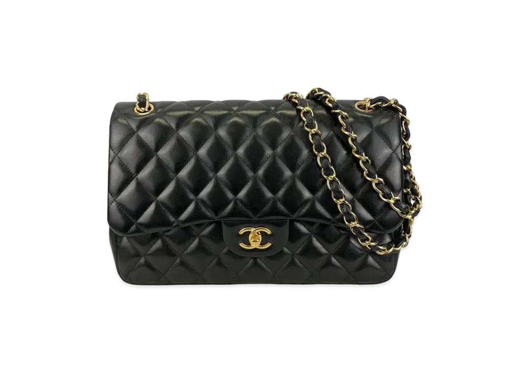 CHANEL Deca Matelasse Classic Double Flap Lambskin "Black/Gold"