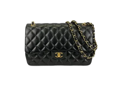 CHANEL Deca Matelasse Classic Double Flap Lambskin "Black/Gold"