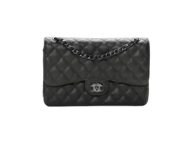 CHANEL Deca Matelasse Classic Double Flap Calfskin "Black/Silver"