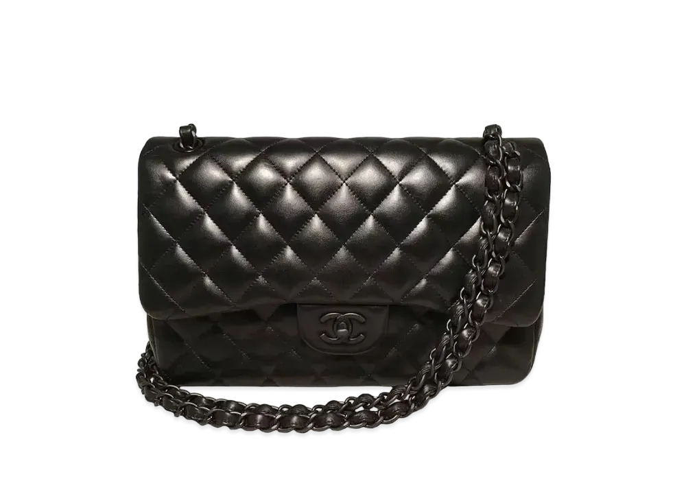 CHANEL Deca Matelasse Classic Double Flap So Black Lambskin "Black/Black"