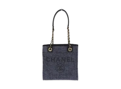 CHANEL Mini Deauville Tote Tweed "Black/Gold"