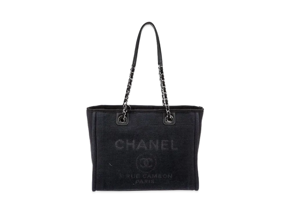 CHANEL Small Deauville Tote Canvas "Black/Silver"