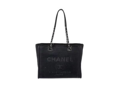 CHANEL Small Deauville Tote Canvas "Black/Silver"