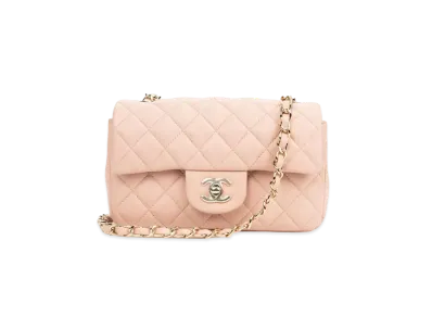 CHANEL Mini Matelasse Single Flap Lambskin "Pearl Pink/Gold"