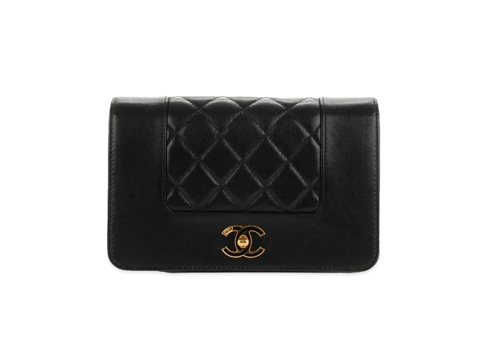 CHANEL Matelasse Mademoiselle Flap Chain Wallet Lambskin "Black/Gold"