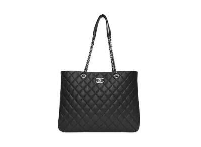 CHANEL Matelasse Chain Tote Clafskin "Black/Silver"