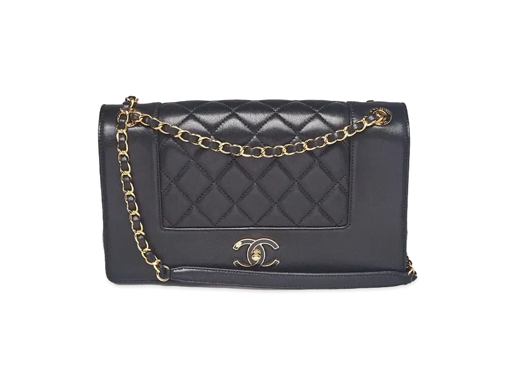 CHANEL Matelasse Mademoiselle Flap Chain Bag Lambskin "Black/Gold"