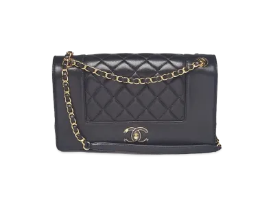 CHANEL Matelasse Mademoiselle Flap Chain Bag Lambskin "Black/Gold"