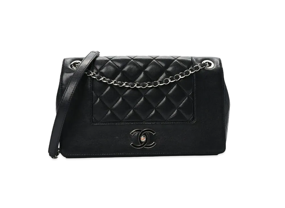 CHANEL Matelasse Mademoiselle Flap Chain Bag Lambskin "Black/Silver"