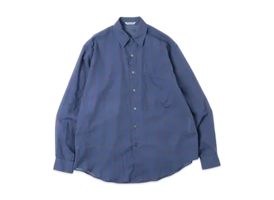 Auralee Super Light Check Big Shirt "Navy"