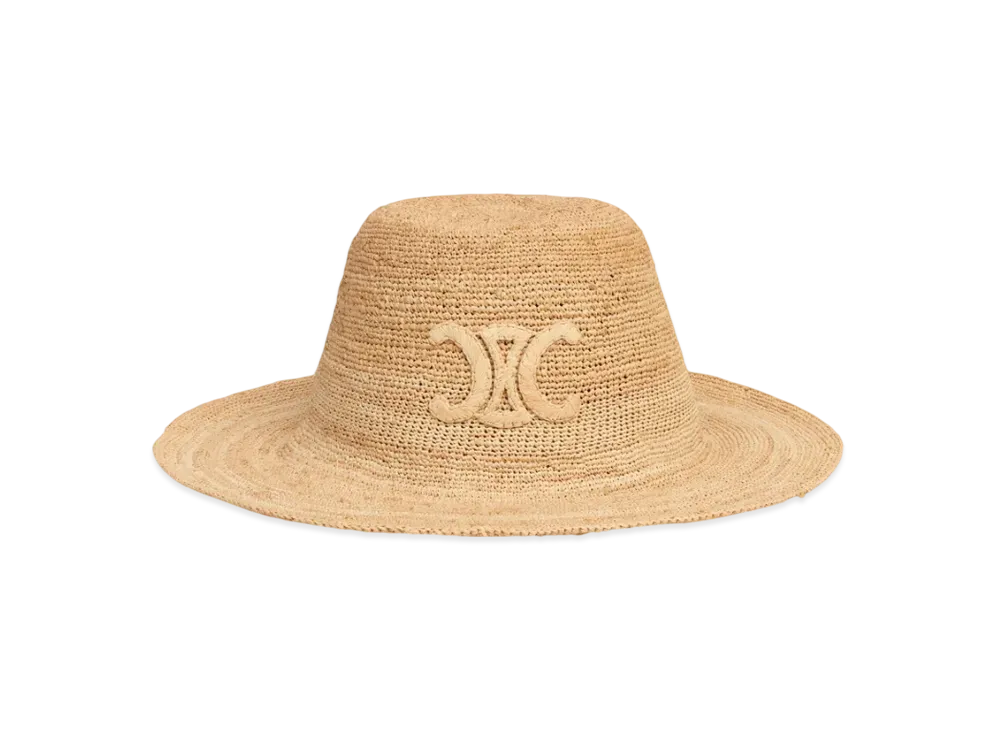CELINE Triomphe Hat in Raffia "Natural"