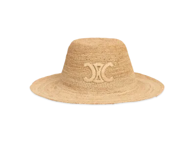 CELINE Triomphe Hat in Raffia "Natural"