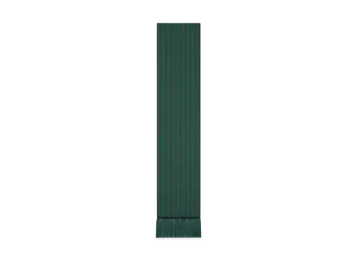 CELINE Smocking Scarf in Silk Twill "Dark Green/Carmin"