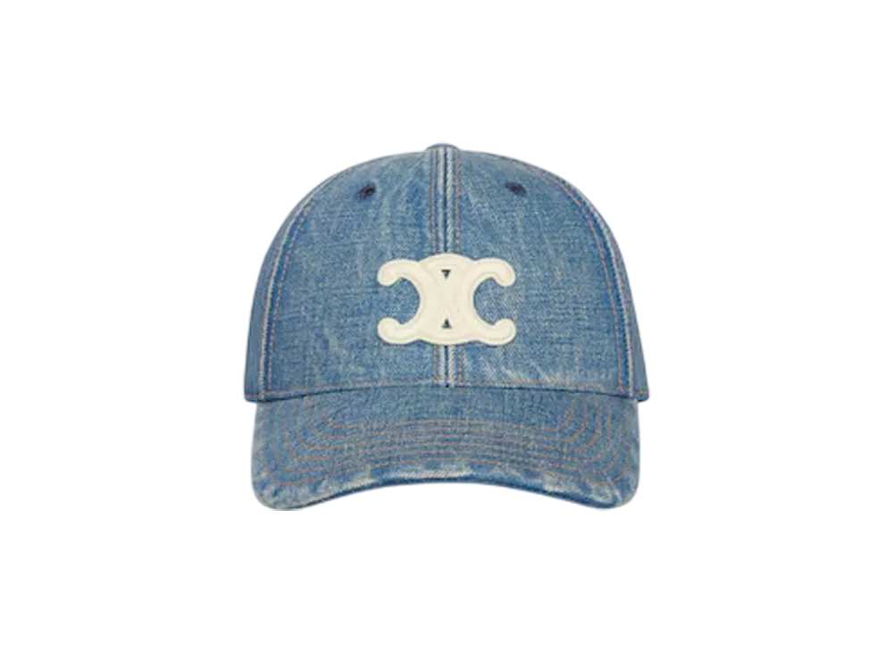 CELINE Triomphe Baseball Cap In Union Wash Denim "Union Wash"