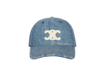 CELINE Triomphe Baseball Cap In Union Wash Denim "Union Wash"