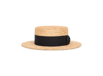 CELINE Canotier Hat in Straw "Natural Black"