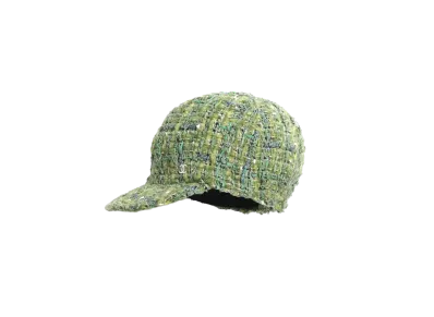 CHANEL Cap Wool & Cotton Tweed "Green/Light Green"