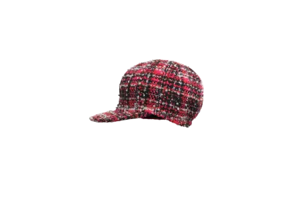 CHANEL Cap Cotton Tweed "Black/Pink/Red/White"