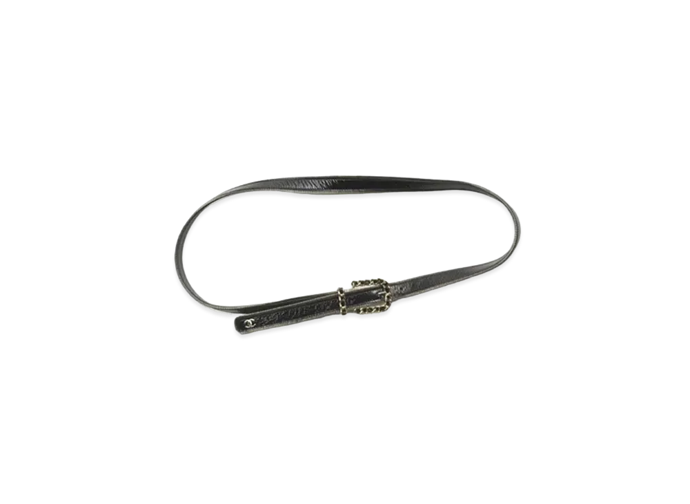 CHANEL Belt Calfskin & Metal "Black/Gold"