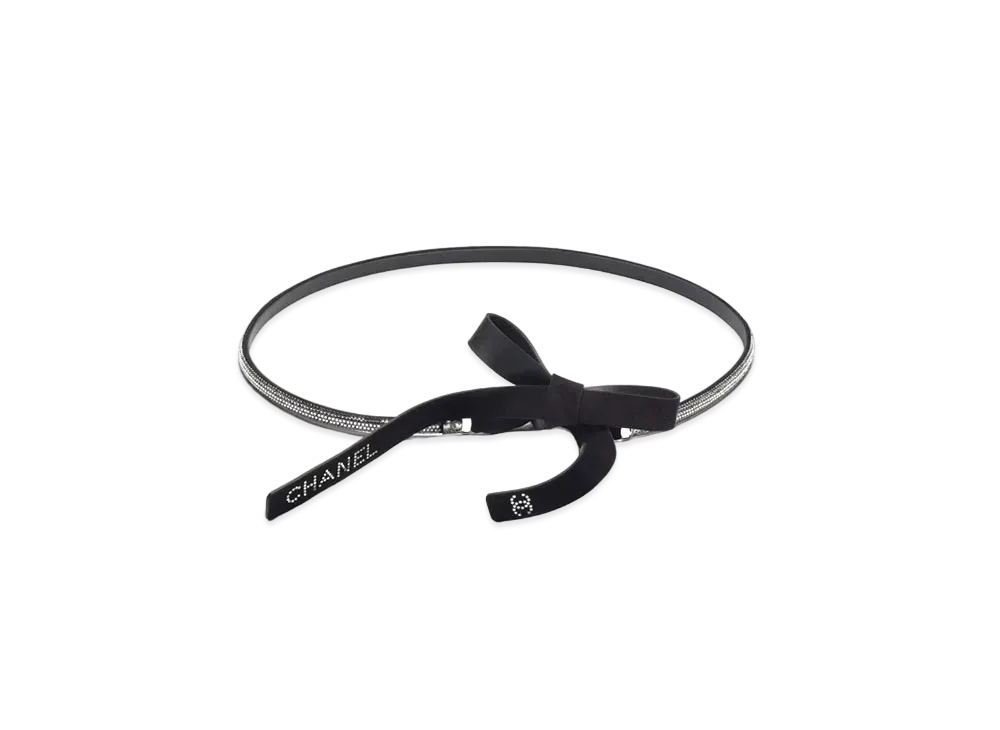 CHANEL Belt Goatskin, Velvet, Lambskin & Strass "Black/Silver/Crystal"