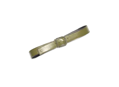 CHANEL Belt Lambskin & Metal "Green/Silver/Black"