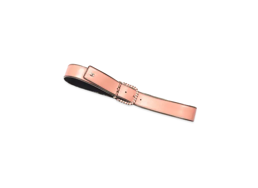 CHANEL Belt Lambskin & Metal "Pink/Silver/Black"