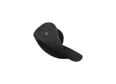 CHANEL Wide Brimmed Hat Paper Straw, Grosgrain, Metal & Resin "Black/Silver"