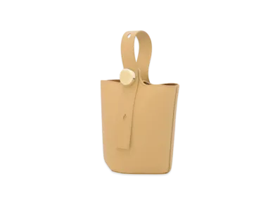 LOEWE Mini Pebble Bucket in Smooth Calfskin "Dark Butter"