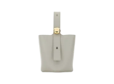 LOEWE Women's Leather Mini Pebble Bucket Bag "Light Gray"