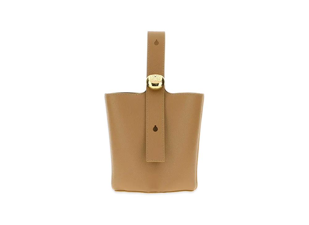 LOEWE Women's Leather Mini Pebble Bucket Bag "Beige"