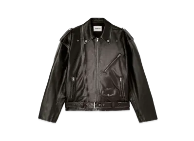 AMBUSH Printed Leather Rider Jacket "Black"