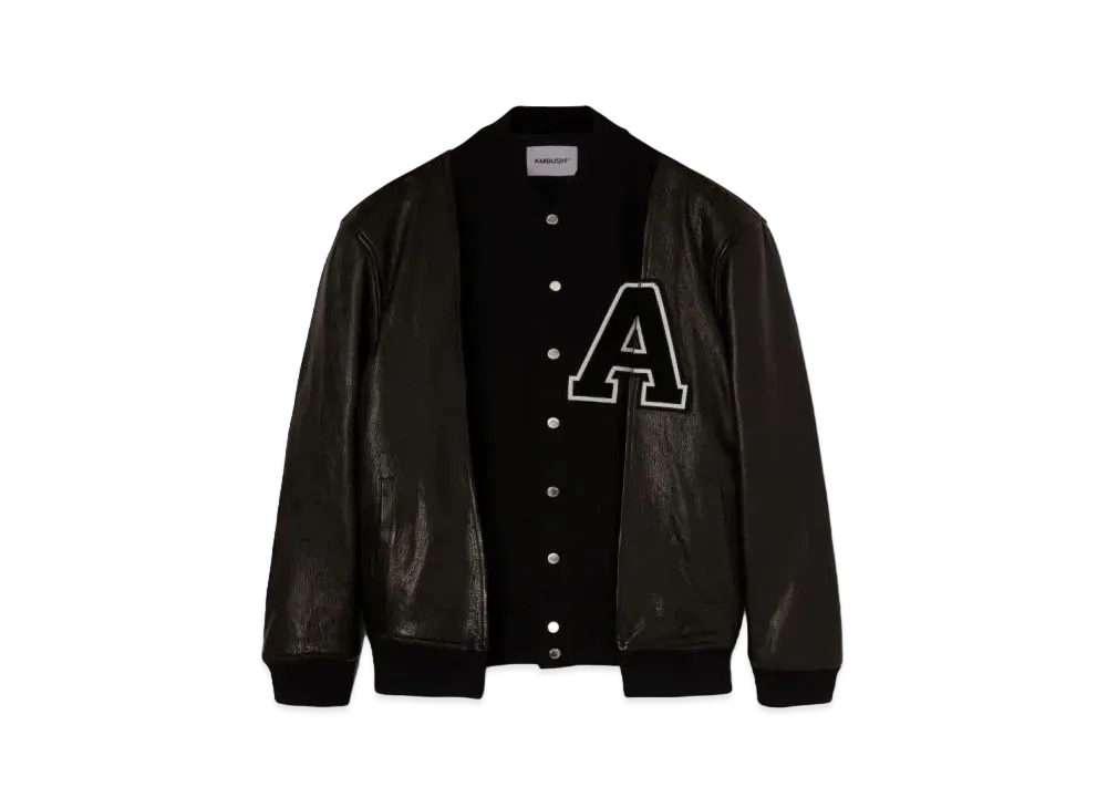 AMBUSH A Patch Varsity Jacket "Black"