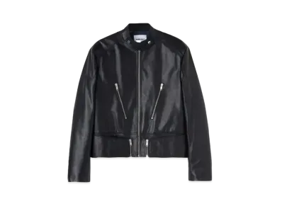 AMBUSH Zipped Leather Biker Jacket "Black"
